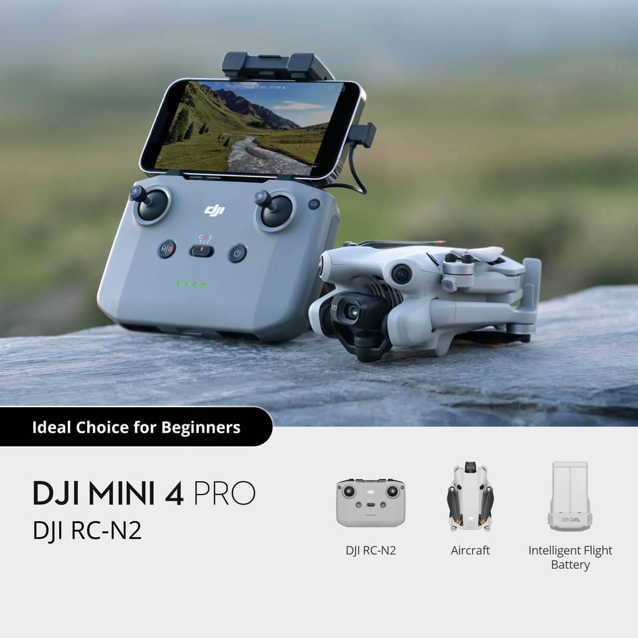 Drohne Dji Mini 4 Pro Fly More Combo mit Fernbedienung Weiß 